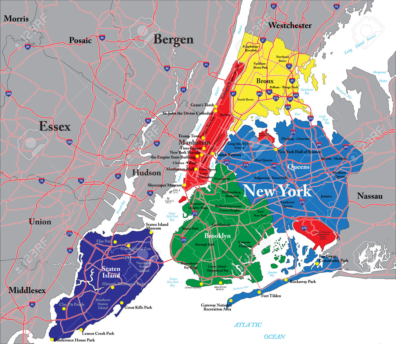 Resultado de imagen de nueva york mapa